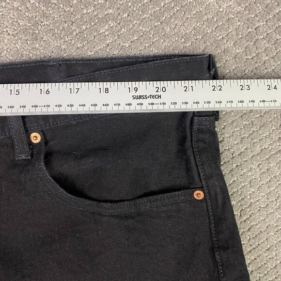 Levi's 501 Jeans Men's 44 x 34 Fits 44 x 31 Black Stretch Denim Button Fly - Picture 10 of 14